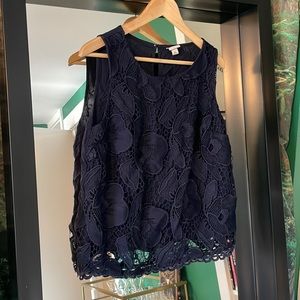 Super cute navy lace top